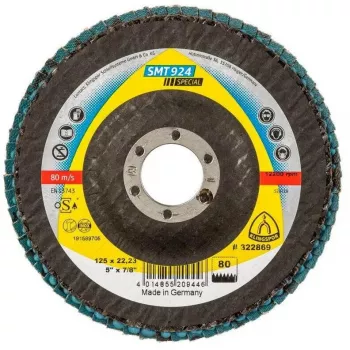 Šlifavimo pūkų diskas KLINGSPOR SMT 924 125x22,23 mm Grūdėtumas 80