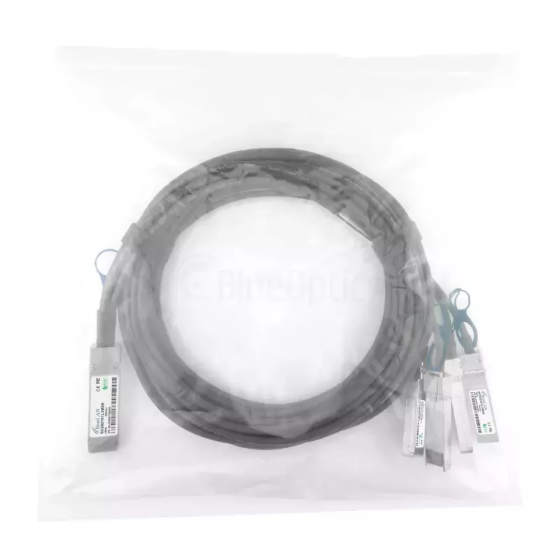 InfiniBand / šviesolaidinis kabelis BlueOptics Q28-4S28-DAC-1M-AT-BL 1m QSFP28 4xSFP28 Kištukas/Kištukas