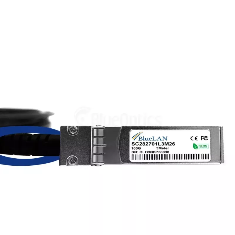 InfiniBand / šviesolaidinis kabelis BlueOptics Q28-4S28-DAC-1M-AT-BL 1m QSFP28 4xSFP28 Kištukas/Kištukas