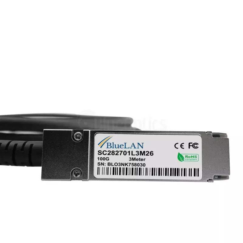 InfiniBand / šviesolaidinis kabelis BlueOptics Q28-4S28-DAC-1M-AT-BL 1m QSFP28 4xSFP28 Kištukas/Kištukas