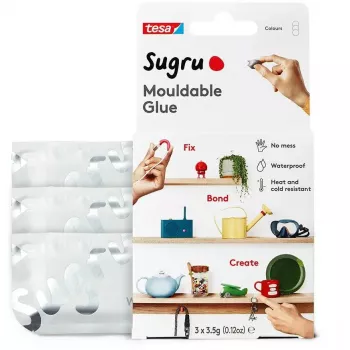 Tesa Sugru visiems tikslams lipni glaistymo masė, 3 vnt., balta