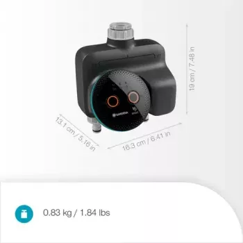 GARDENA belaidis vandens valdiklis sodo laistymui 19034-20 – Bluetooth, baterijos (AA), juoda