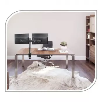 Laikiklis dviems monitoriams PureMounts PM-OFFICE-02, 27 colių, juodas