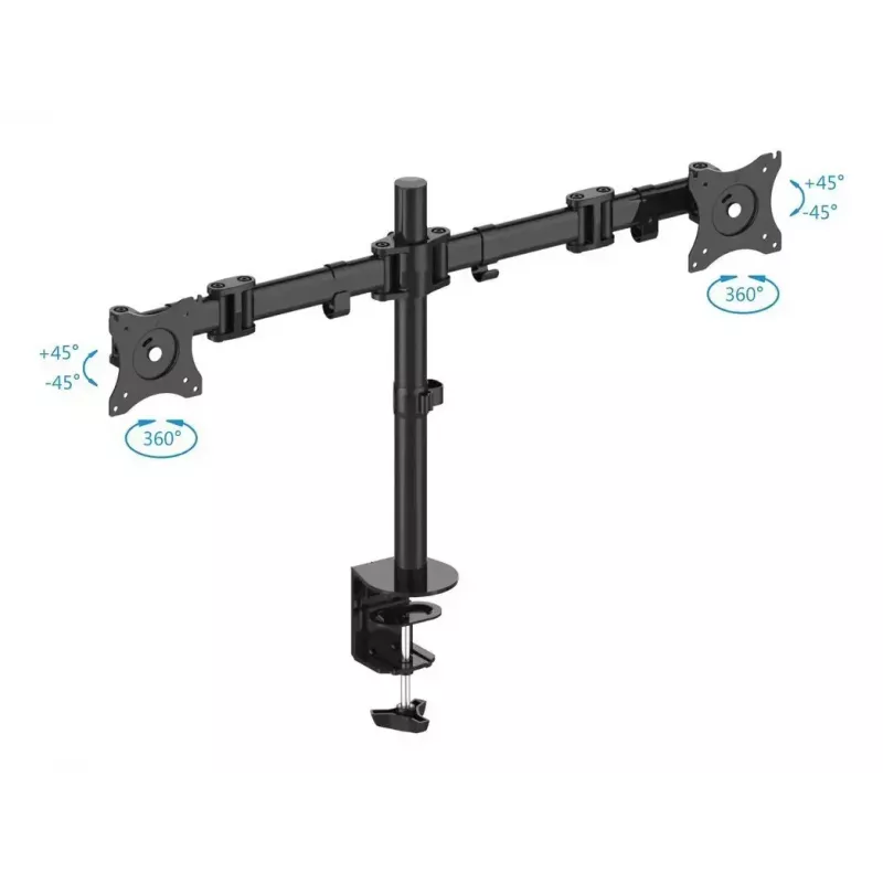Laikiklis dviems monitoriams PureMounts PM-OFFICE-02, 27 colių, juodas