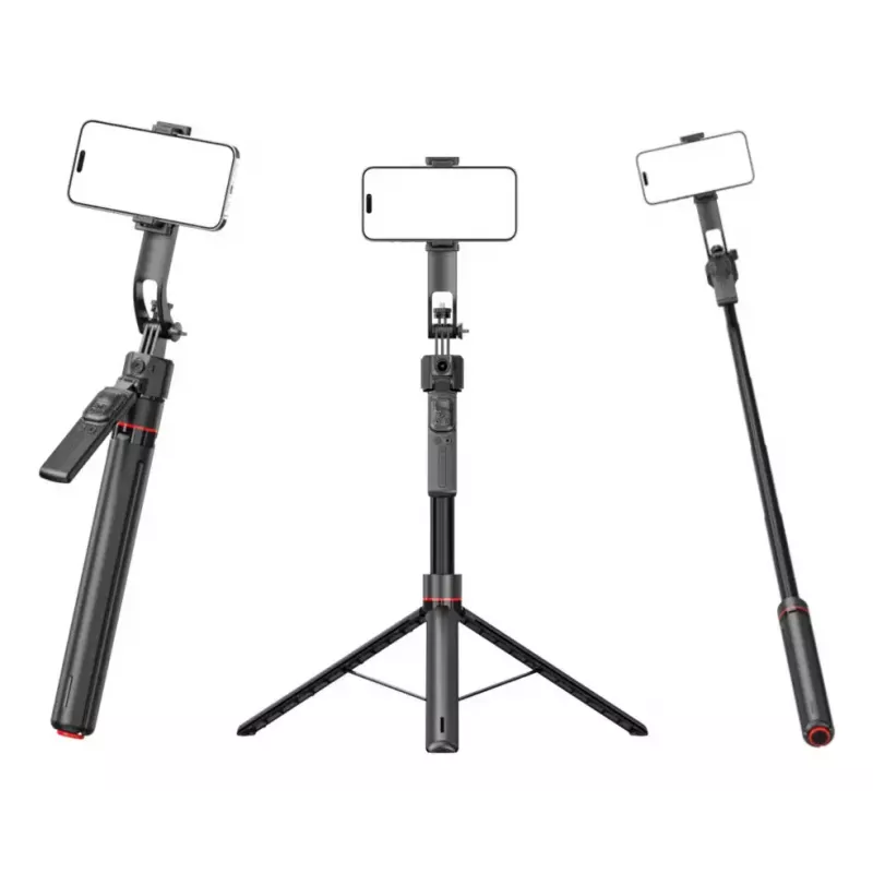 Tripod 4smarts 541772 išmaniesiems telefonams ir skaitmeniniams fotoaparatams, 3 kojelės, maks. aukštis 176 cm, svoris 560 g, juodas
