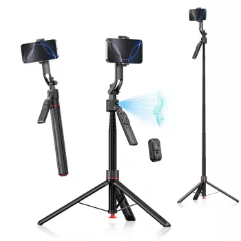 Tripod 4smarts 541772 išmaniesiems telefonams ir skaitmeniniams fotoaparatams, 3 kojelės, maks. aukštis 176 cm, svoris 560 g, juodas