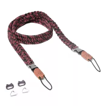 Fotoaparato dirželis Genius C-Rope Traveler skaitmeniniams fotoaparatams, nailoninis, juodas/raudonas, maks. ilgis 100 cm
