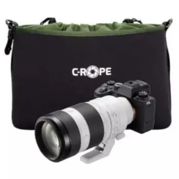 Dėklas fotoaparatui C-Rope CRP-CNB-XL-BLK-2 juodas/žalias su peties dirželiu