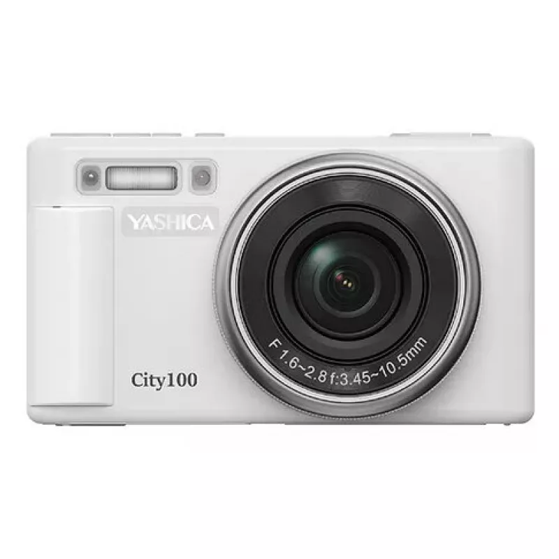 Kompaktiška kamera Yashica City 100 72 MP CMOS sidabrinė balta