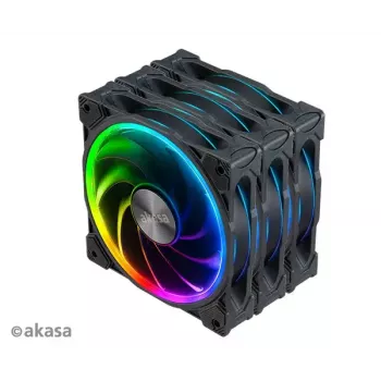 Ventiliatorių rinkinys Akasa SOHO AR LED 12 cm RGB, 3 vnt.