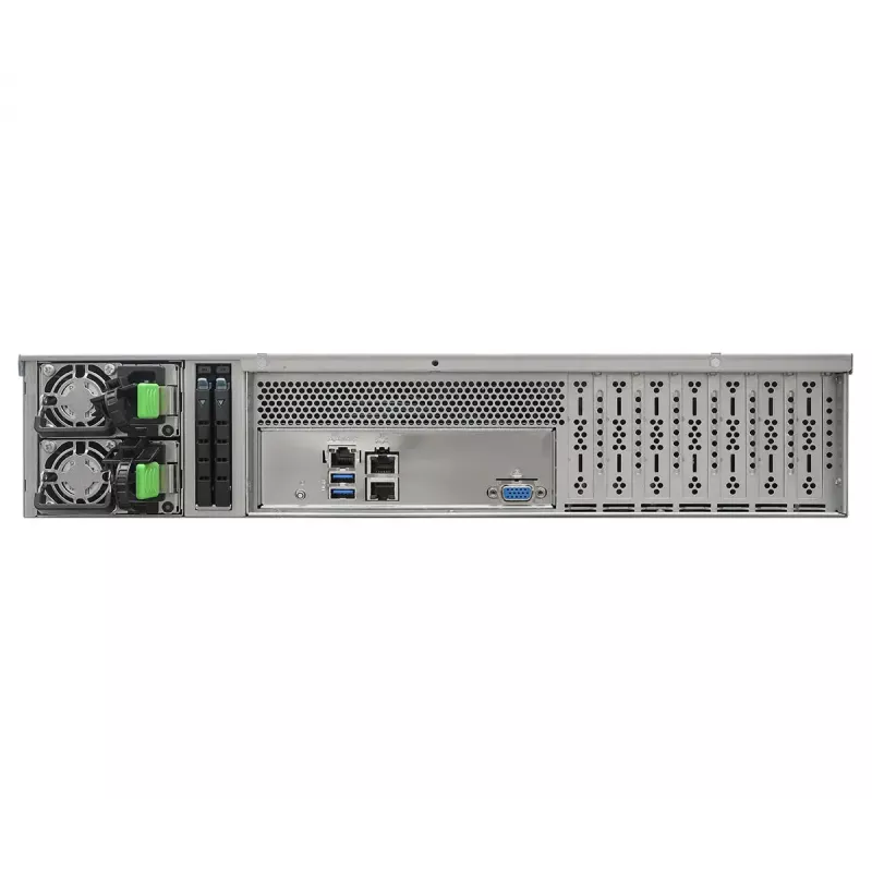 Serverio būstas ASRock 2U12L2S-SIENA (2U) – AMD SoC, Socket SP6, 12×3,5 colio + 2×2,5 colio lizdai, 800W maitinimo blokas, DDR5 iki 96 GB