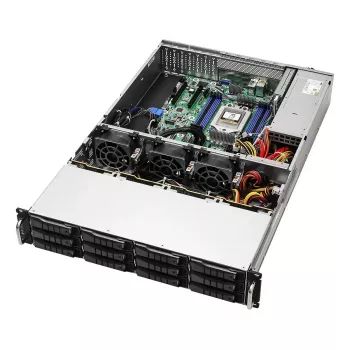 Serverio būstas ASRock 2U12L2S-SIENA (2U) – AMD SoC, Socket SP6, 12×3,5 colio + 2×2,5 colio lizdai, 800W maitinimo blokas, DDR5 iki 96 GB