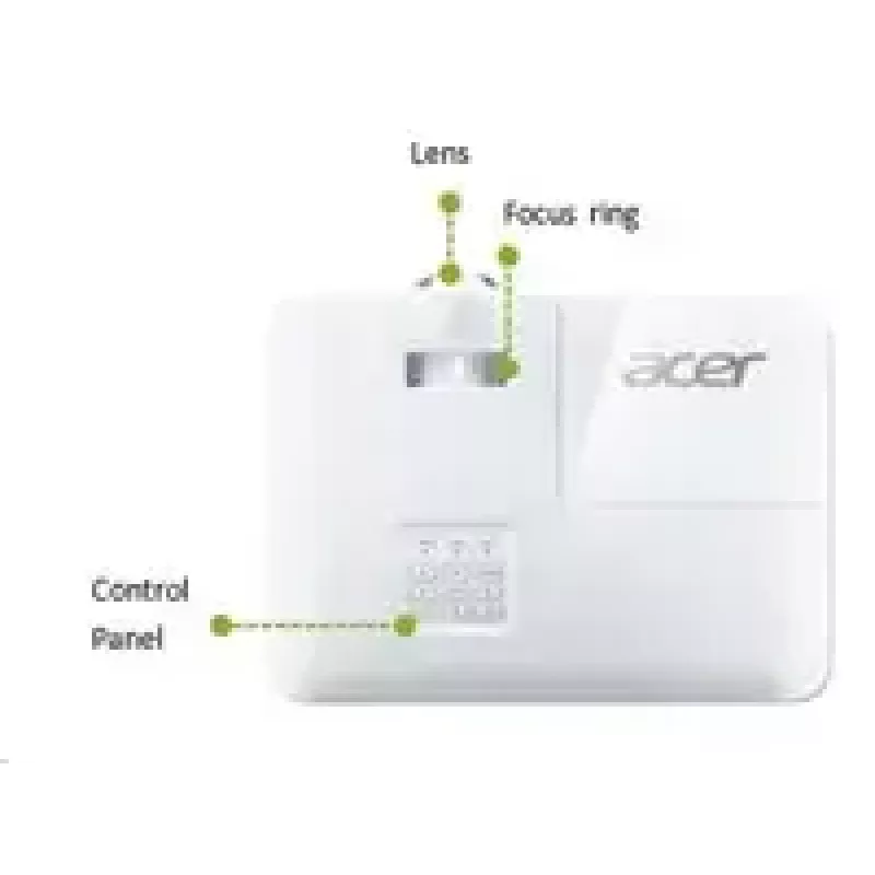 Acer trumpo fokusavimo projektorius S1387n, WXGA 1280x800, 4000 ANSI, 20 000:1, HDMI/VGA/RJ45, 16 W garsiakalbis, 3,1 kg