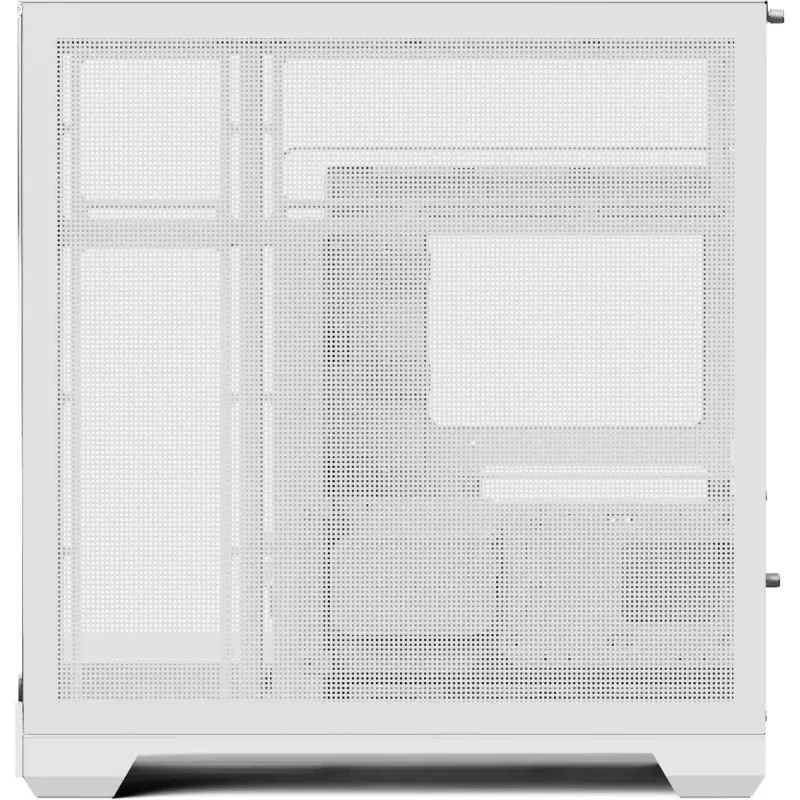 APNX V2-F-WT-v1 bokštinis kompiuterio korpusas, baltas, trys grūdinto stiklo plokštės