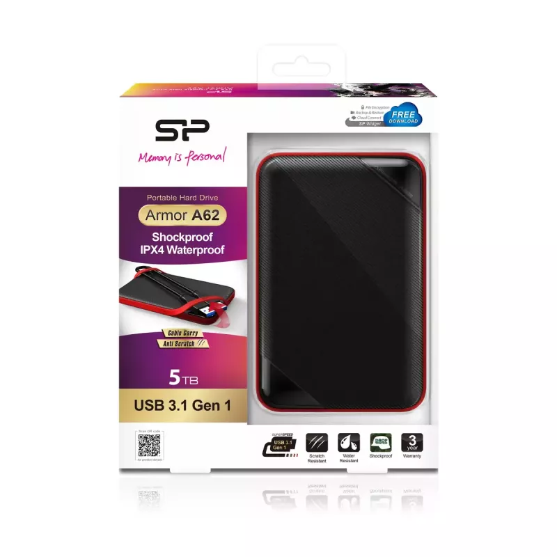Išorinis kietasis diskas Silicon Power 5TB USB 3.2 Armor A62