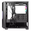 PC korpusas AZZA Guardian Glass Midi Tower – juodas, ATX/Micro-ATX/ITX/EATX, palaiko 3,5 colio×2 / 2,5 colio×4, priekiniai 120/140 mm ventiliatoriai