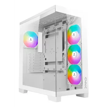 PC korpusas AZZA Cove (CSAZ-570W) – juodas, ATX/Micro-ITX/ITX, 3x120mm šoniniai ventiliatoriai, 1x120mm galinis ventiliatorius, palaiko 2,5 colio ir 3,5 colio diskus
