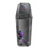 PC korpusas AZZA STORM ARGB Full Tower — juodas, ATX/Micro-ATX/EATX, 2x 3,5 colio + 6x 2,5 colio vietos, iš anksto sumontuoti ARGB ventiliatoriai