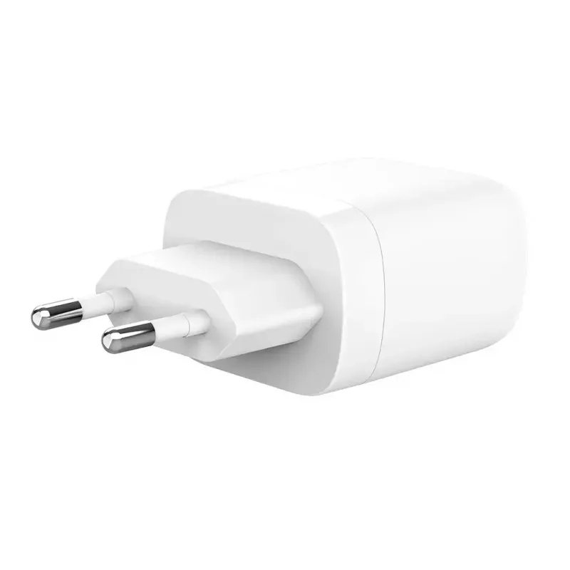 Sieninis kroviklis Silicon Power QM25 30W su dviem prievadais, USB-C ir USB-A, baltas (SP30WASYQM252PCW)