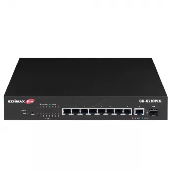 Valdomas jungiklis Edimax GS-5210PLG 8 prievadų Gigabit Ethernet PoE juodas
