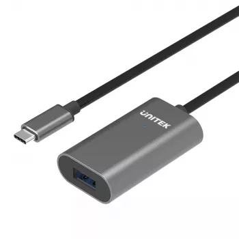 USB laidas UNITEK U304A USB 3.2 Gen 1 5m USB-C USB-A pilkas