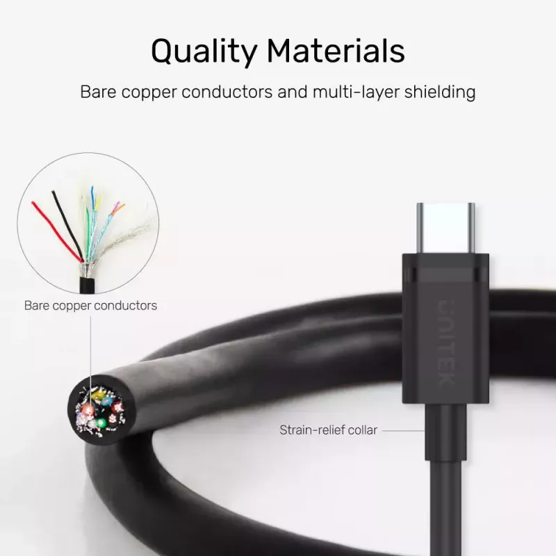 UNITEK USB laidas C14103BK-1.5M USB 3.2 Gen 1 USB A - USB C juodas 1,5 m