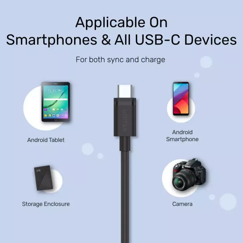 UNITEK USB laidas C14103BK-1.5M USB 3.2 Gen 1 USB A - USB C juodas 1,5 m
