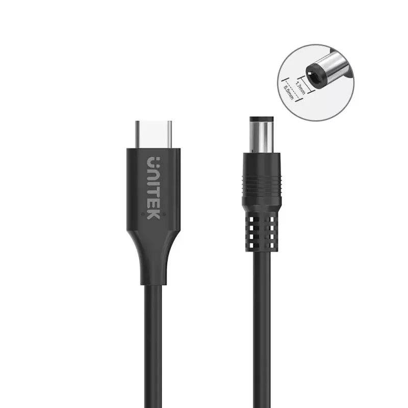 Maitinimo laidas UNITEK C14119BK-1.8M 1,8 m USB C DC 20V 3,25A