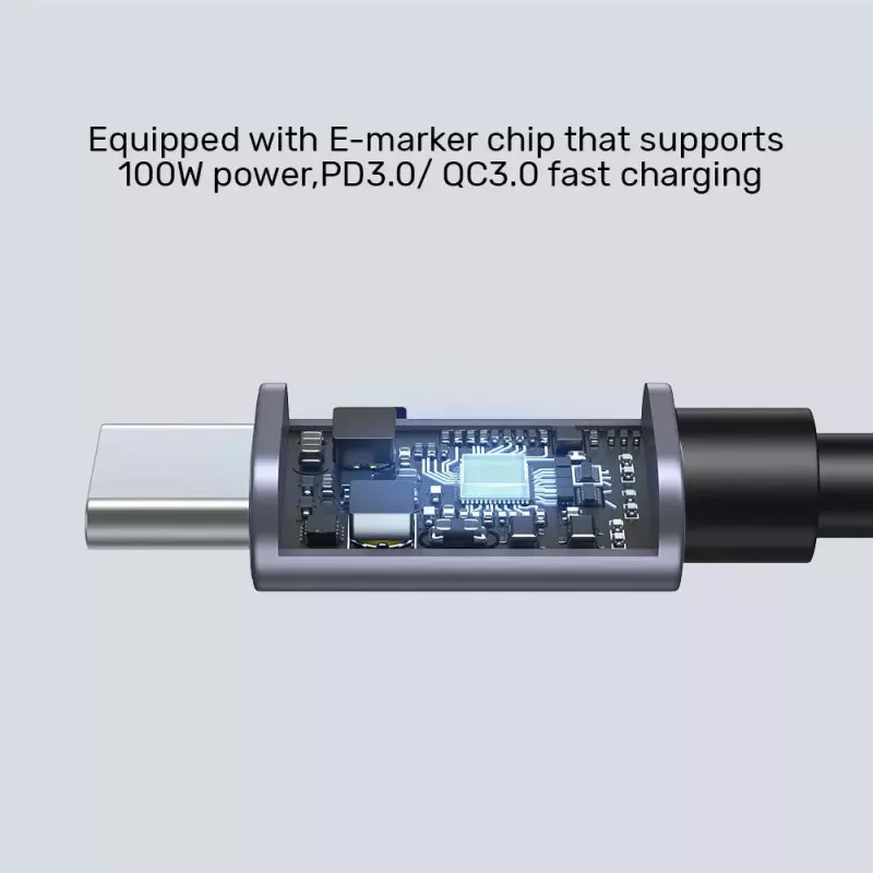 USB-C laidas UNITEK C14123BK-3M USB 2.0 USB C 3m juodai pilkas