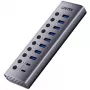 USB šakotuvas Unitek H1315B01-EU — 10 prievadų 5Gbps su atskirais jungikliais