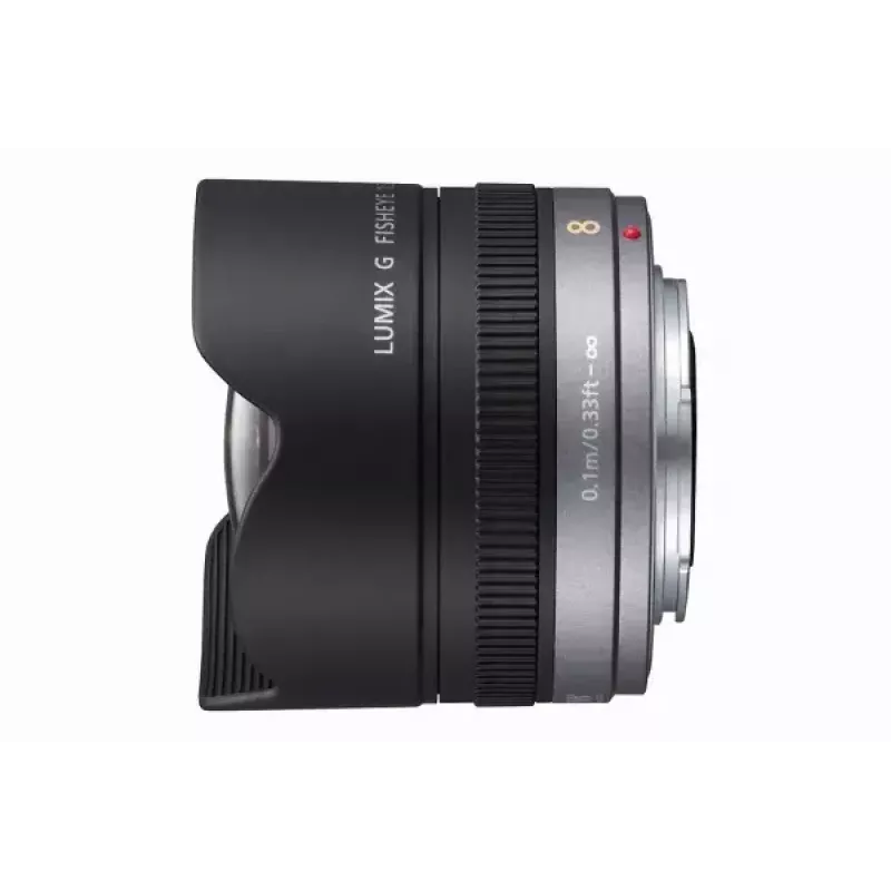 Panasonic H-F008E 8mm F3.5 žuvies akies objektyvas, juodas
