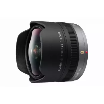 Panasonic H-F008E 8mm F3.5 žuvies akies objektyvas, juodas