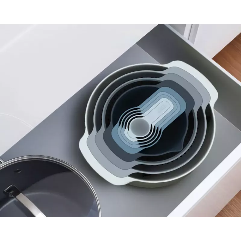 Rinkinys Joseph Joseph Nest Stackable Blue Grey 4.5L dubuo 1.65L sietelis