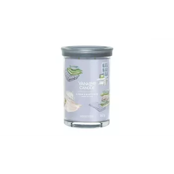 Stiklinis cilindrinis žvakė Yankee Candle A Calm & Quiet Place — Aukštis 149 mm, Plotis 99 mm, Svoris 567 g