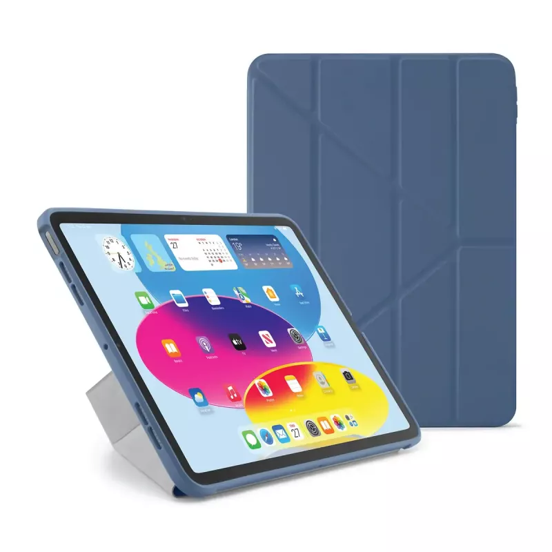 Dėklas su atverčiamu dangteliu PIPETTO P052-51-V, skirtas iPad 10th Gen (10,9 colio) – mikropluoštas ir TPU, 5 padėčių stovas
