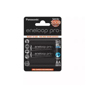 Įkraunama AA baterija Panasonic BK-3HCDE/2BE 2500 mAh 1,2 V, 2 vnt.