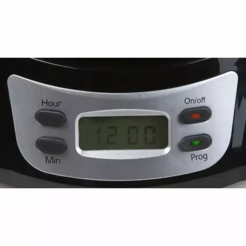 Kavos virimo aparatas Domo DO709K – pusiau automatinis, 1 L bakelis, 8 puodelių ąsotis, LCD, nerūdijantis plienas/juoda