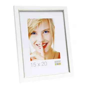 Vienvietis nuotraukų rėmelis Deknudt S46AF1 sidabrinis baltas 168x218 mm