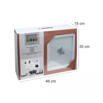 Nuotraukų rėmelių rinkinys Deknudt S46YK1 Baltas MDF Stiklas Mediena