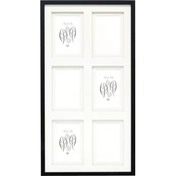 Dvigubas paspartu Deknudt 6x10 ir 15x10 nuotraukoms – juodas S65KK2