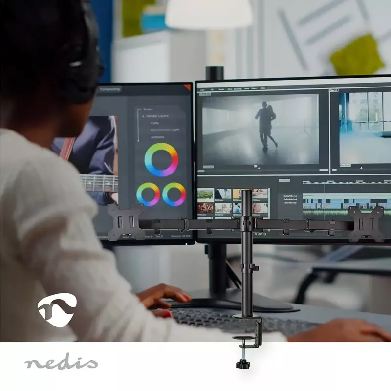 Monitorio laikiklis Nedis MMDOS110BK 81,3 cm 32 colių stalas Juodas