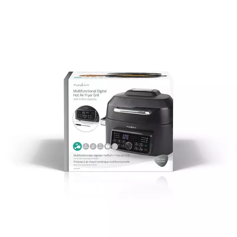 Karšto oro gruzdintuvė Nedis KAAFG600BK 6 L 1660 W Juoda