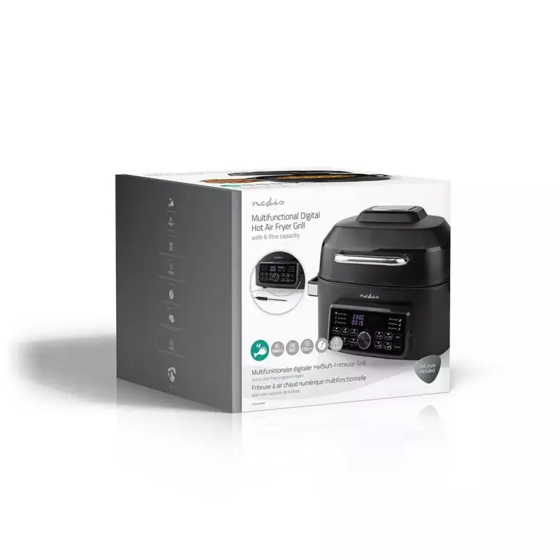 Karšto oro gruzdintuvė Nedis KAAFG600BK 6 L 1660 W Juoda
