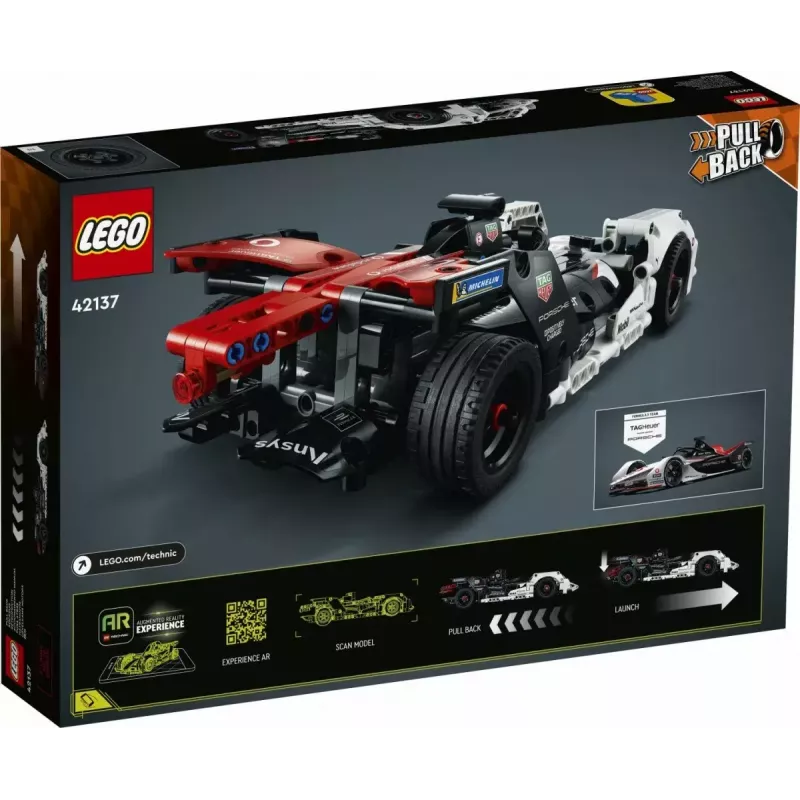 LEGO konstruktoriaus rinkinys Formulė E Porsche 99X Electric modelis 42137 – statybinis žaislas