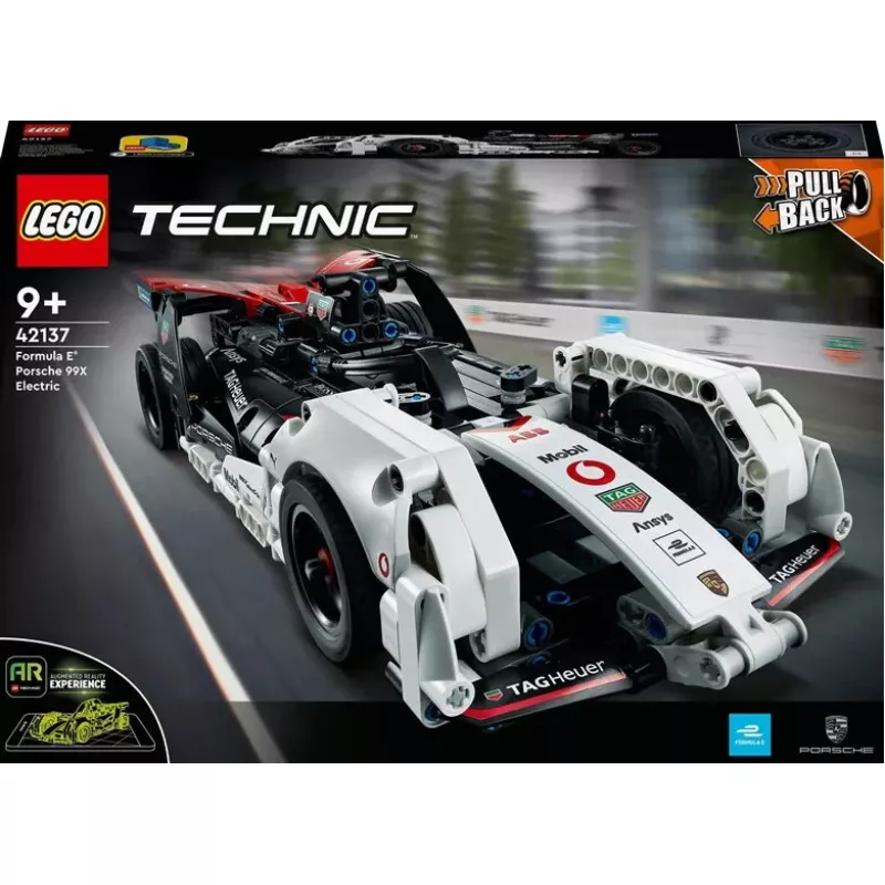 LEGO konstruktoriaus rinkinys Formulė E Porsche 99X Electric modelis 42137 – statybinis žaislas