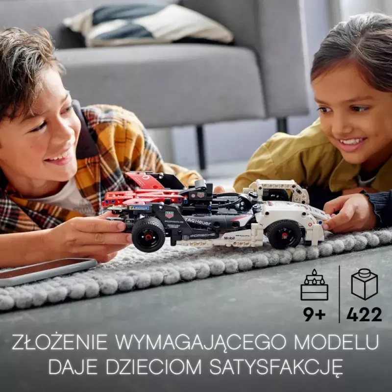 LEGO konstruktoriaus rinkinys Formulė E Porsche 99X Electric modelis 42137 – statybinis žaislas