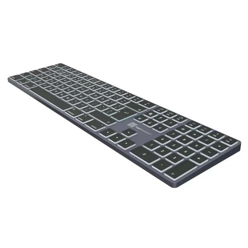 Klaviatūra LogicKeyboard SKB-TM-UK pilno dydžio USB + Bluetooth, QWERTY JK anglų, titano spalvos