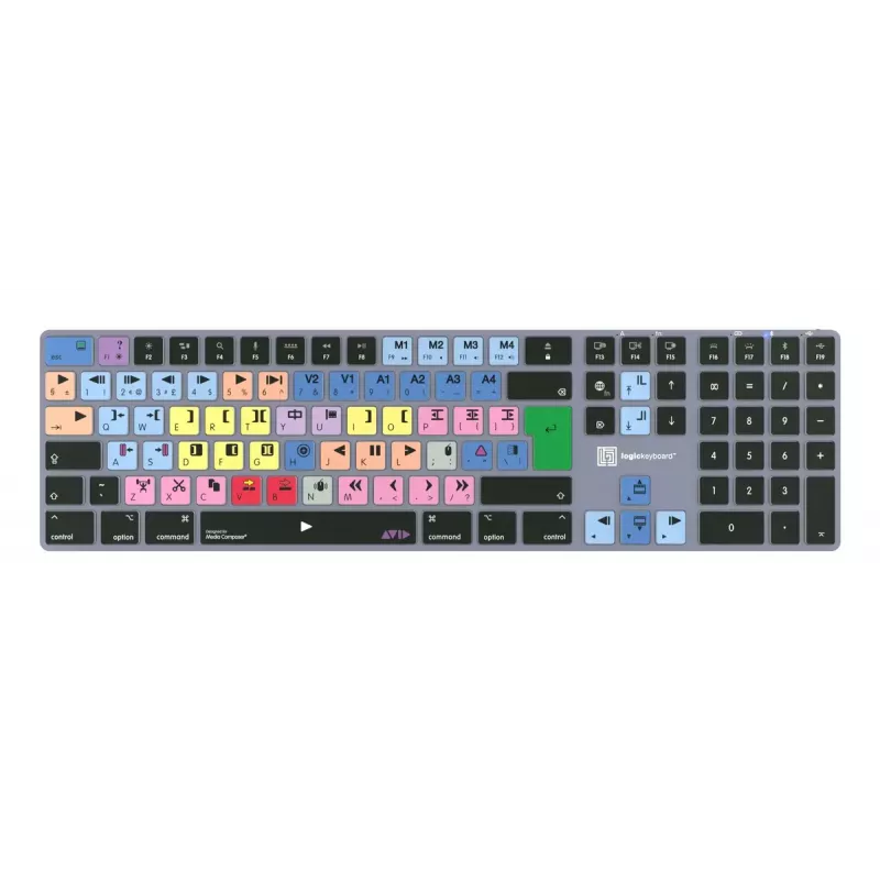 Pilno dydžio Bluetooth klaviatūra LogicKeyboard LKB-MCOM4-TM – QWERTY vokiškas išdėstymas, 109 klavišai, pilka titano spalva