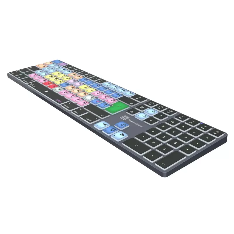 Pilno dydžio Bluetooth klaviatūra LogicKeyboard LKB-MCOM4-TM – QWERTY vokiškas išdėstymas, 109 klavišai, pilka titano spalva