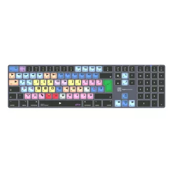 Pilno dydžio Bluetooth klaviatūra LogicKeyboard LKB-MCOM4-TM – QWERTY vokiškas išdėstymas, 109 klavišai, pilka titano spalva